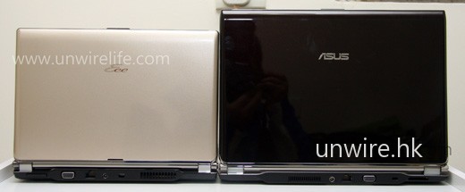 兩者機背設計亦相近，就連插槽位種類亦一模一樣，只是左右位置調轉了而已。