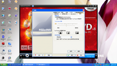使用 PowerDVD 時，已可認到 nVidia PureVideo 硬體加速。