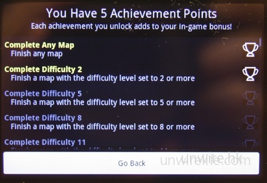 達成不同目標，便可完成遊戲中的 Achievement Points，可獲得額外分數獎賞。