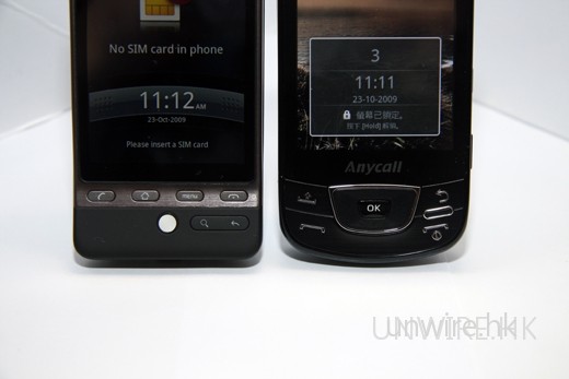 機身按鍵指示清晰度上，HTC Hero 似乎比 Samsung Galaxy 好得多。