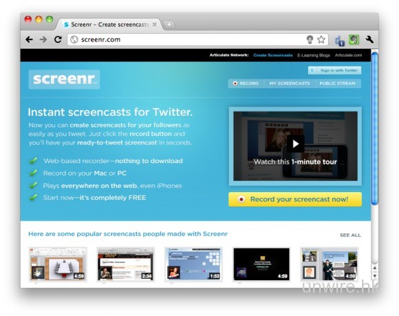 Screenr - Create screencasts and screen recordings the easy way