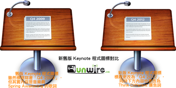 Keynote 程式圖標對比