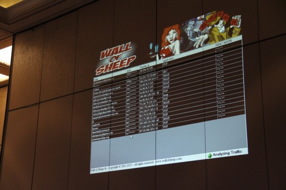 當然WIFI War-Driving 和 綿羊牆 (Wall of Sheep) 亦是 少不了的傳統.  綿羊牆是指, 一些人用了不安全的Wifi, 之後再在沒有加密情況下的登入, 就會變成苦主, 出現在牆上了 ~