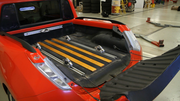 Nissan engineers marry a LEAF to a Frontier for use around the s