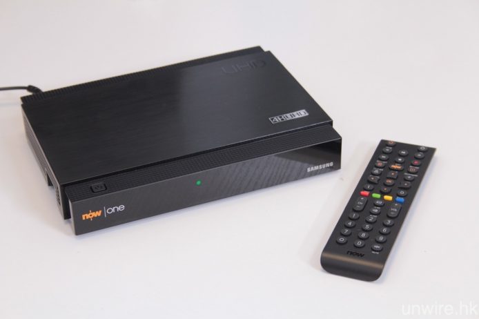 要透過 NowTV 觀看 4K 節目，必須使用該平台與 Samsung 合作推出之 Now One 機頂盒。