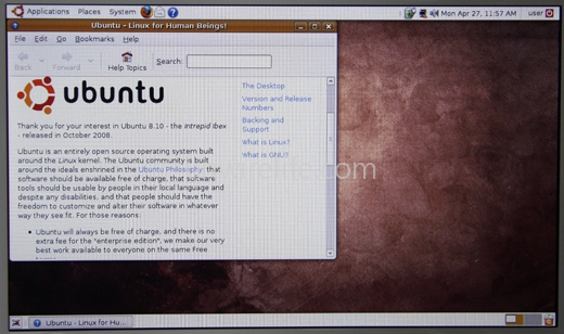 NB1000 為了減低機價，採用 Ubuntu Linux 作業系統，但對於一般用家已言，已經夠用。