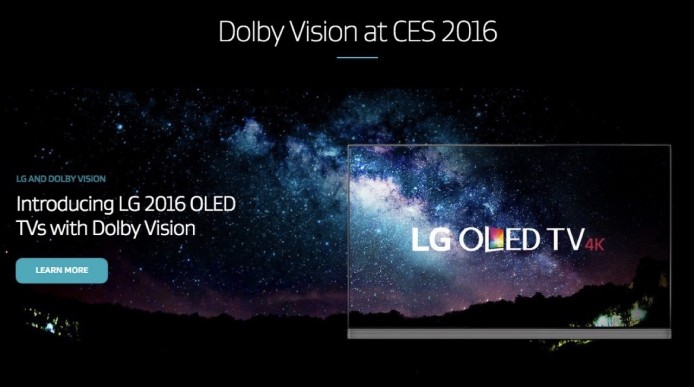 HDR 方面，LG 今年多款 OLED 4K 及 Ultra HD 4K 電視，都將會支援 Dolby Vision 這種 HDR 技術。
