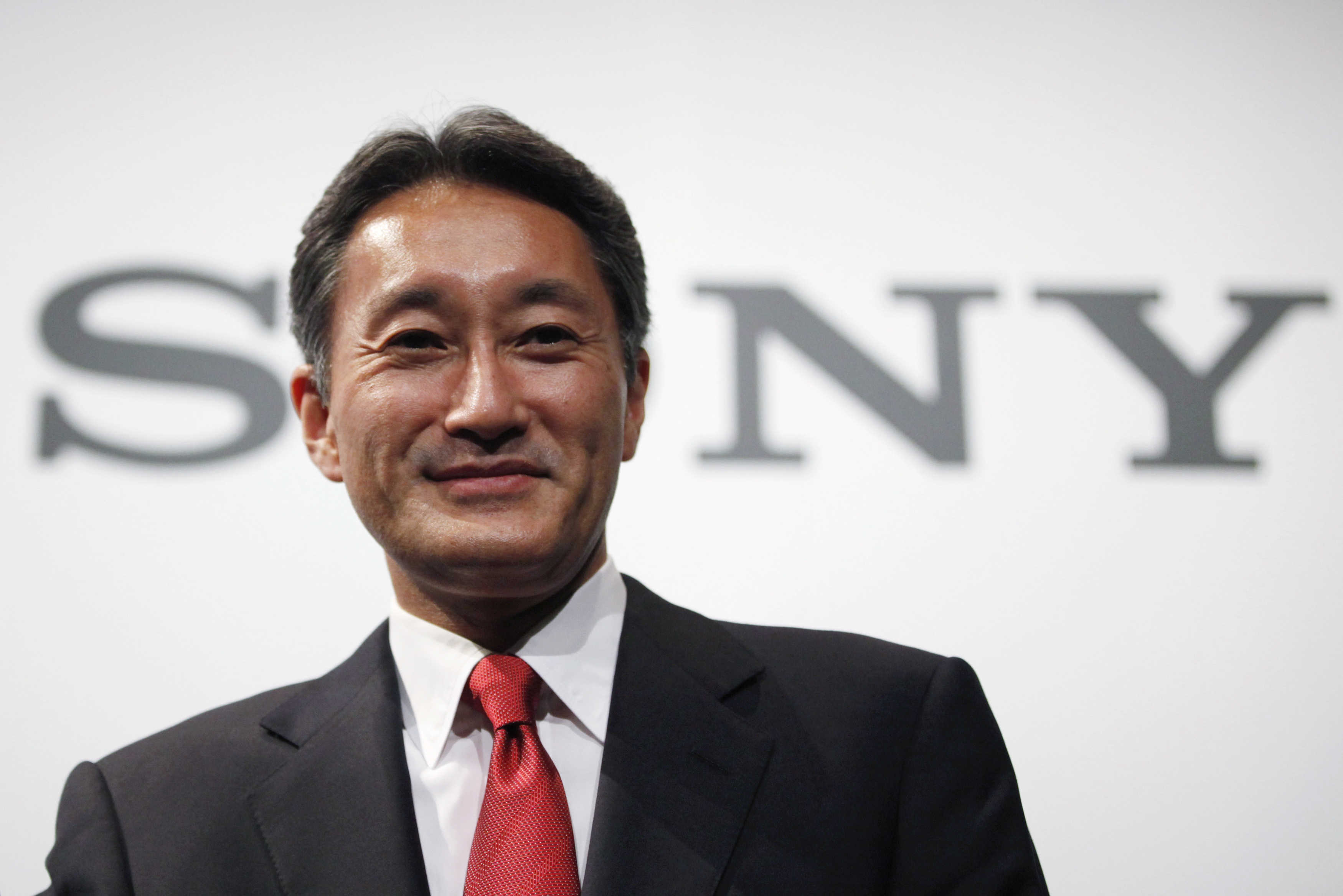 Sony Corp's Chief Executive Officer Hirai attends a news conference at the company's headquarters in Tokyo