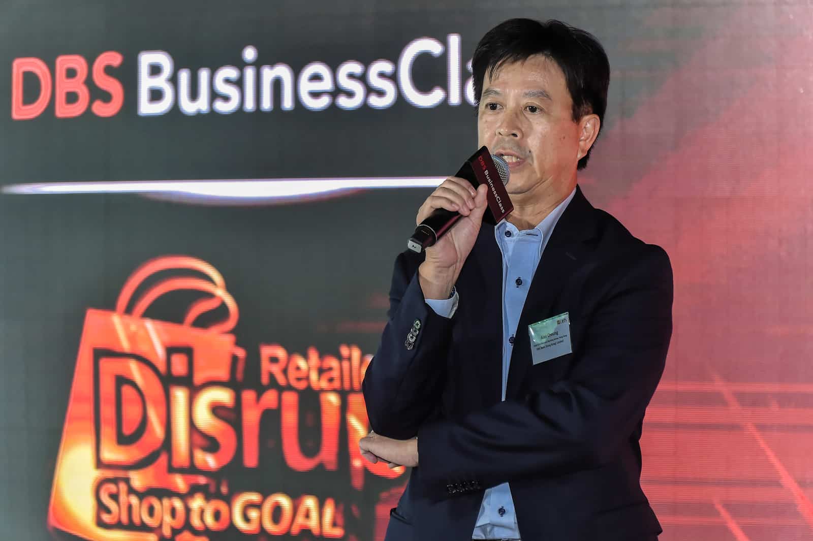 星展銀行（香港）董事總經理兼企業及機構銀行總監張建生 （Alex Cheung）先生為 DBS BusinessClass 零售業創新科技活動主持開幕演講。