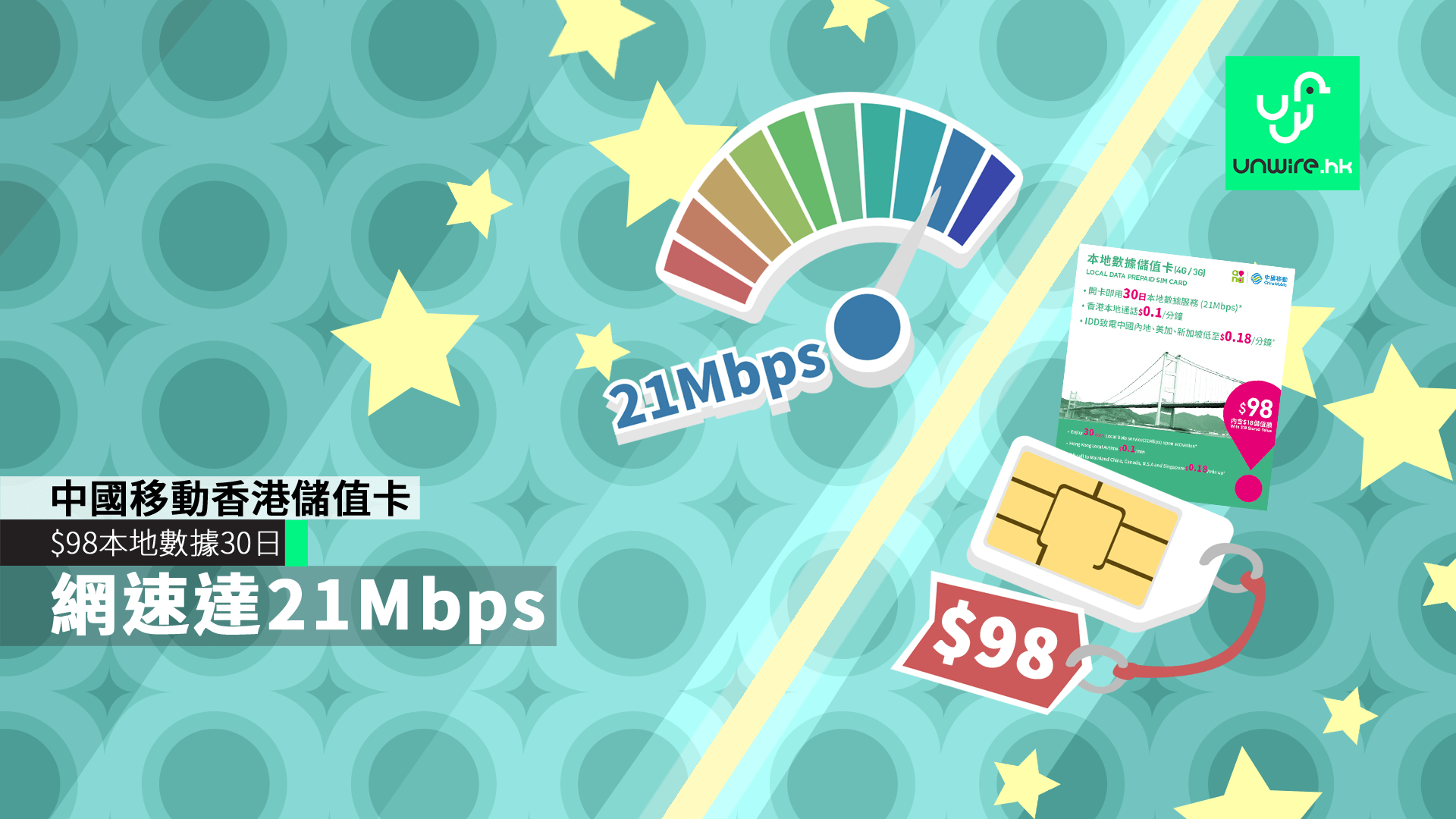 中國移動香港$98 數據儲值卡新推限速21Mbps 計劃- unwire.hk 香港